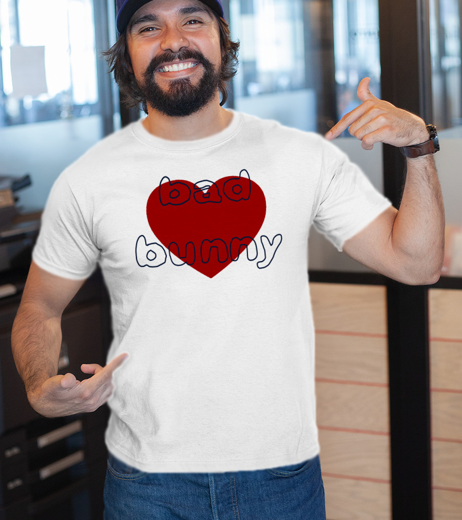 Bad Bunny Red Heart Sanbenito T-Shirt