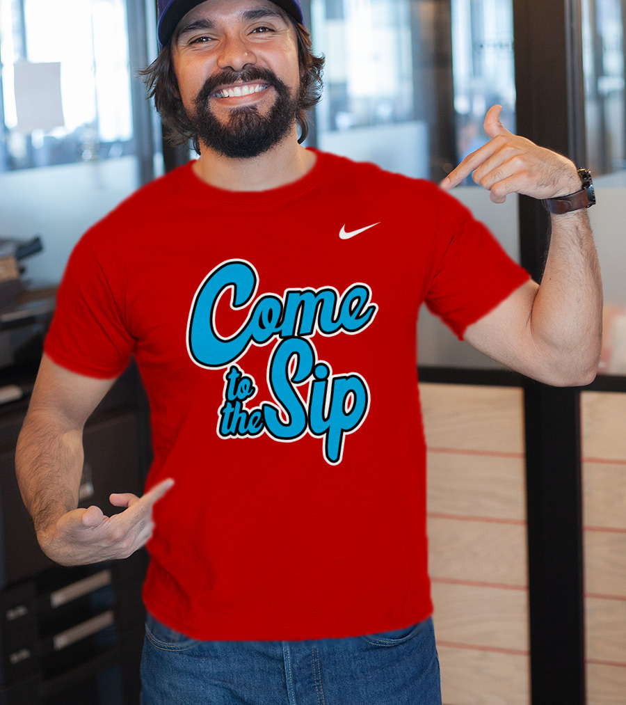 Kelvin Bolden Come To The Sip Red And Blue Script T-Shirt