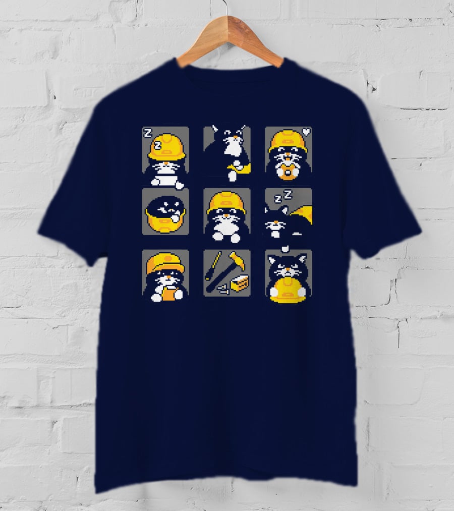 Rawpaw Ink Store Cats With Jobs Construction Workers Icons T-Shirt