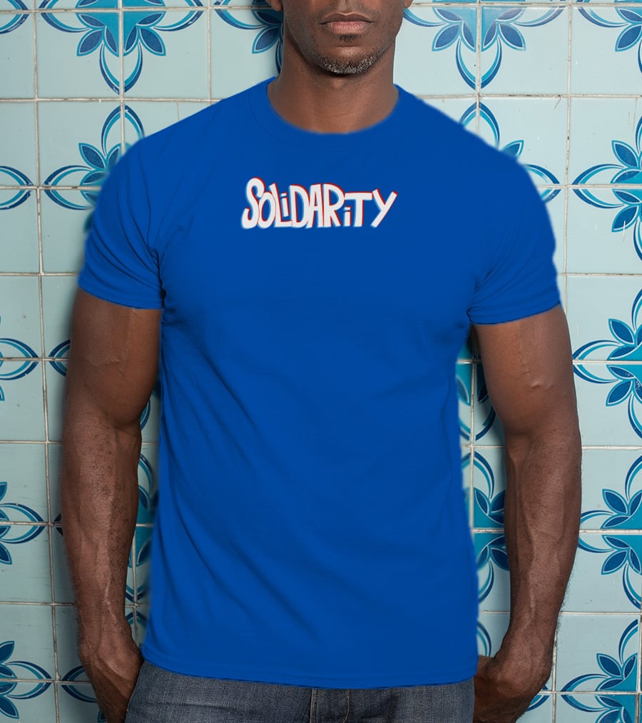Solidaritycouk Solidarity Dyed Blue Text T-Shirt