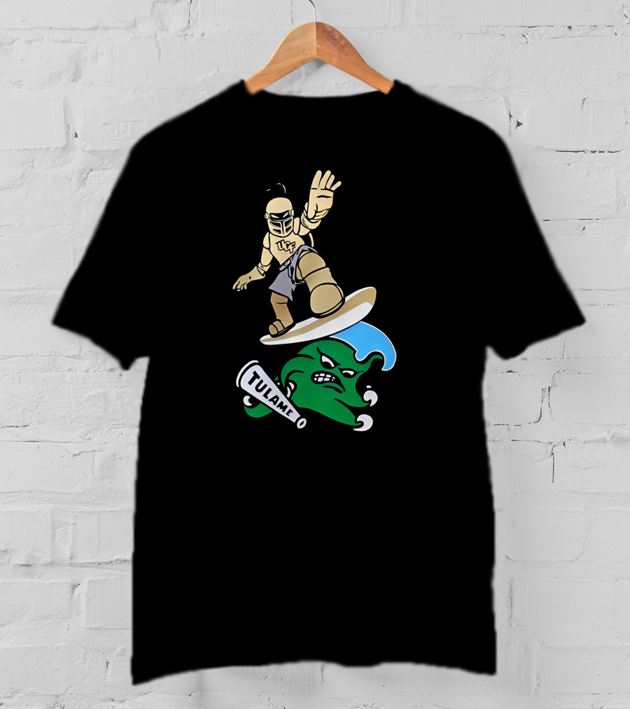 UCF Knight Surfing Tulane Green Wave Athletic Rivalry T-Shirt