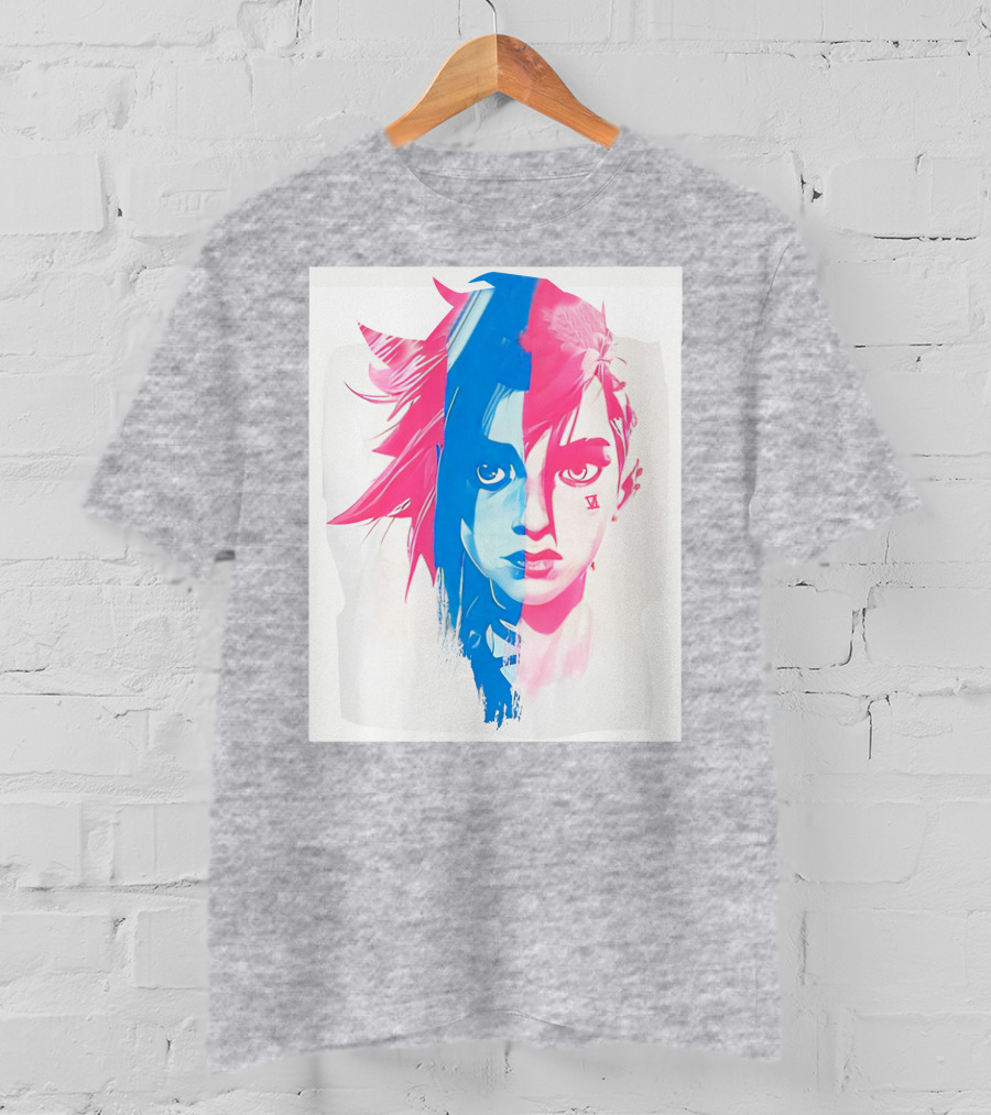 Arcaneshow Vi And Jinx Split Face T-Shirt