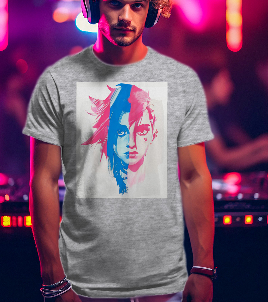 Arcaneshow Vi And Jinx Split Face T-Shirt