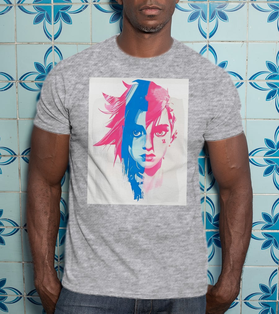Arcaneshow Vi And Jinx Split Face T-Shirt