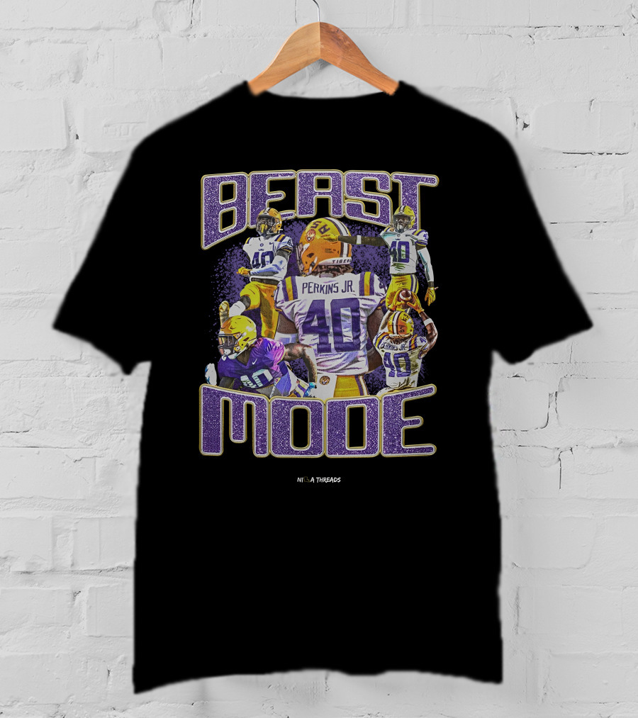 Nila Threads Perkins Jr Beast Mode 40 Football Player Highlights T-Shirt
