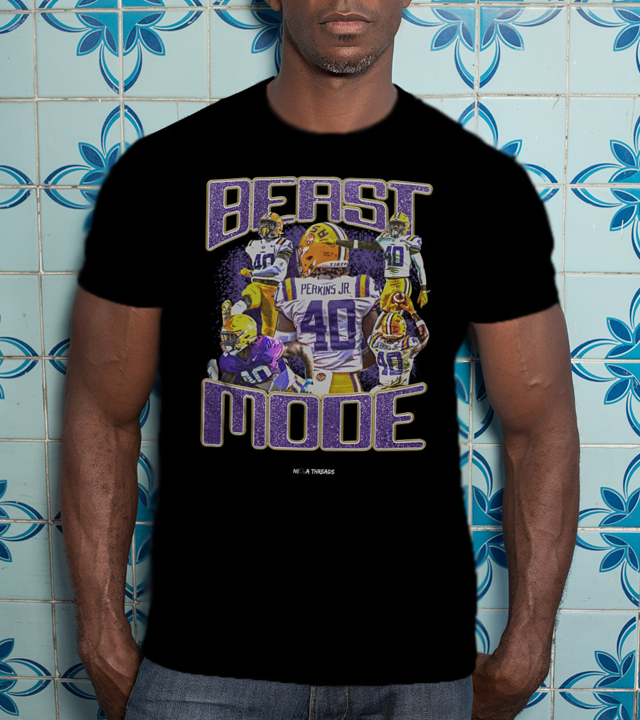 Nila Threads Perkins Jr Beast Mode 40 Football Player Highlights T-Shirt