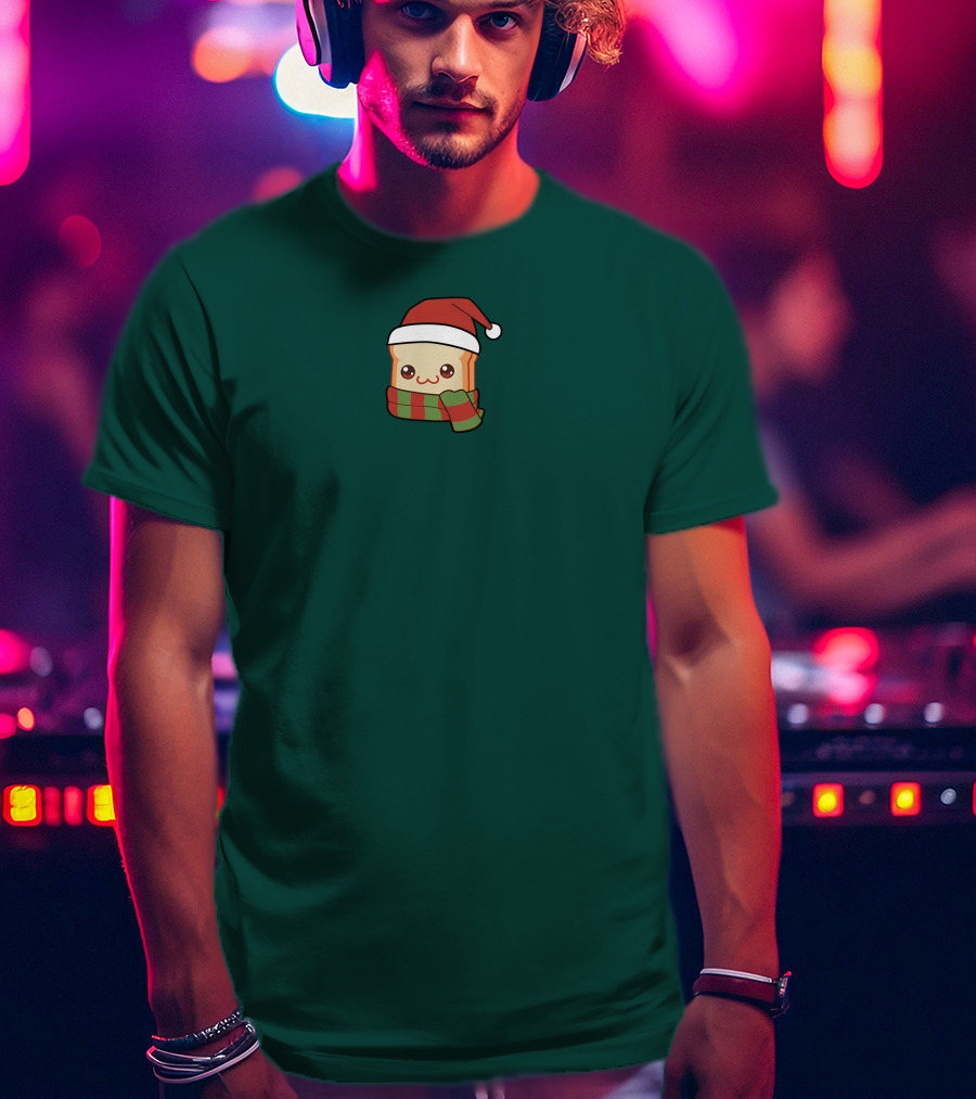 Friendship Bread Shop Christmas Bread Santa Hat And Scarf T-Shirt