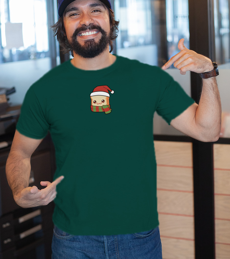 Friendship Bread Shop Christmas Bread Santa Hat And Scarf T-Shirt