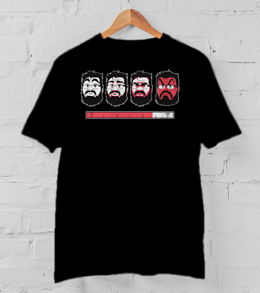 Oneyplays Merch Angry Cali Corey Emotion Meter Faces T-Shirt