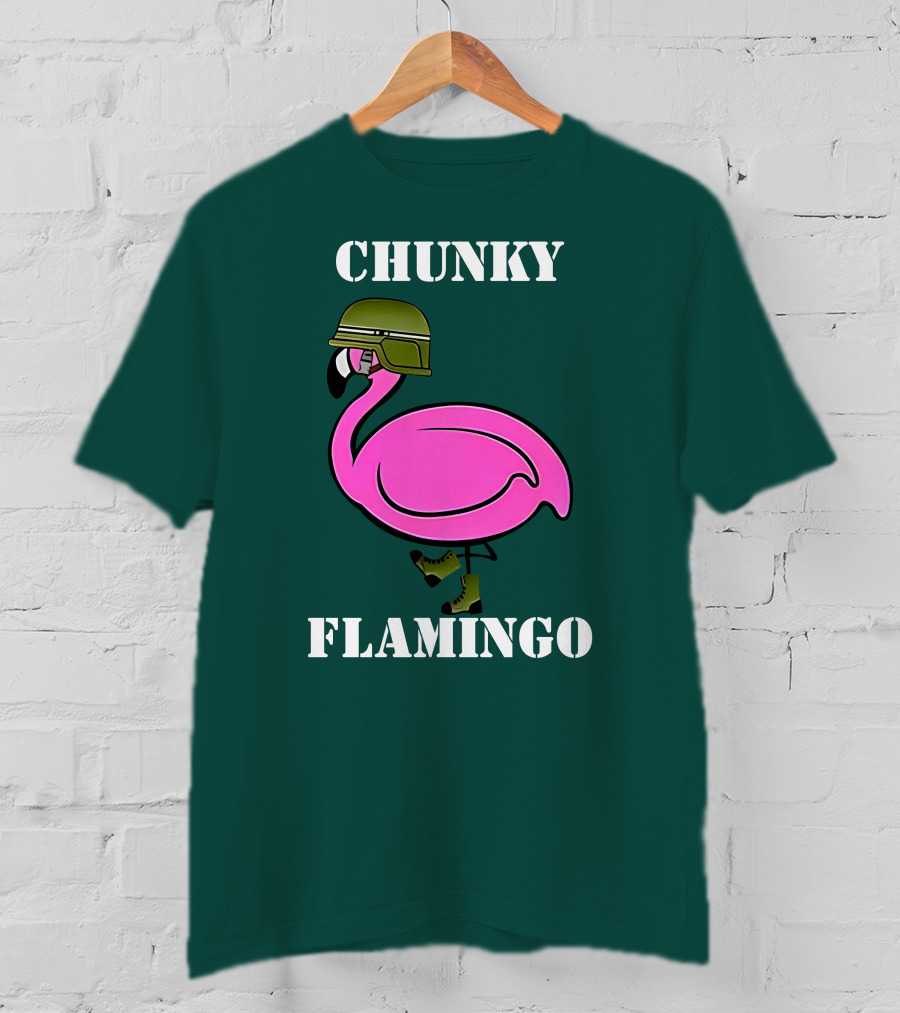 Chunky Flamingo Military Gymlifeanimal Boots Helmet T-Shirt