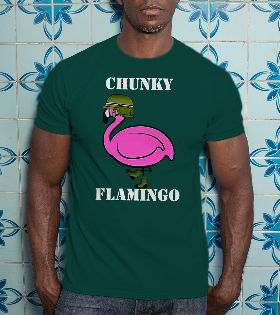 Chunky Flamingo Military Gymlifeanimal Boots Helmet T-Shirt