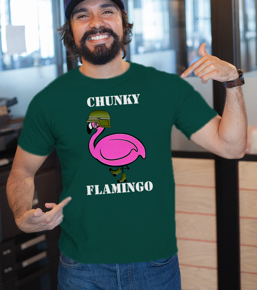 Chunky Flamingo Military Gymlifeanimal Boots Helmet T-Shirt