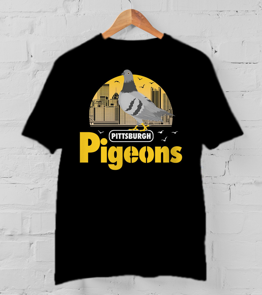 Pittsburgh Clothing Company Pigeons Skyline Bird T-Shirt