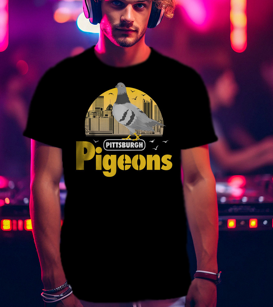 Pittsburgh Clothing Company Pigeons Skyline Bird T-Shirt