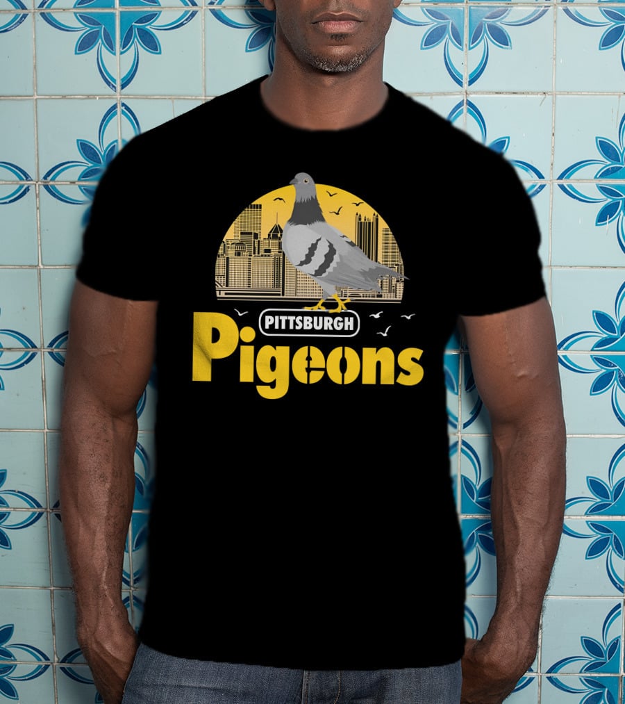 Pittsburgh Clothing Company Pigeons Skyline Bird T-Shirt