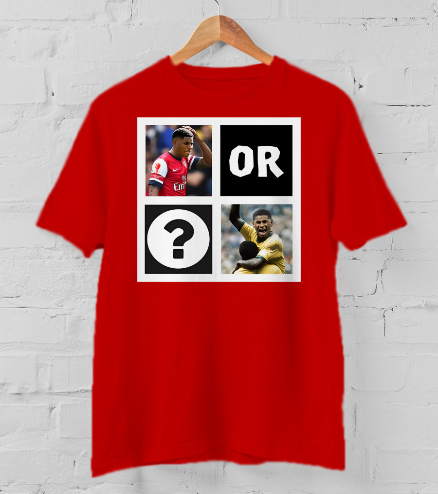 Redmancdesigns Walcott Or Pele Soccer Icons Question Mark Retro Combo T-Shirt