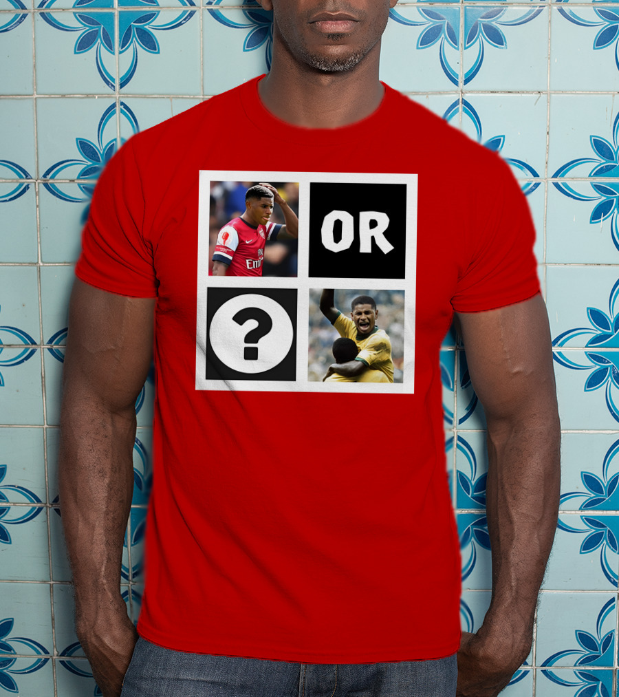 Redmancdesigns Walcott Or Pele Soccer Icons Question Mark Retro Combo T-Shirt
