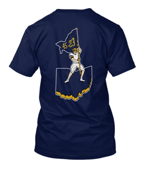 45-23 Football Player Flag Plant Ohio Outline T-Shirt