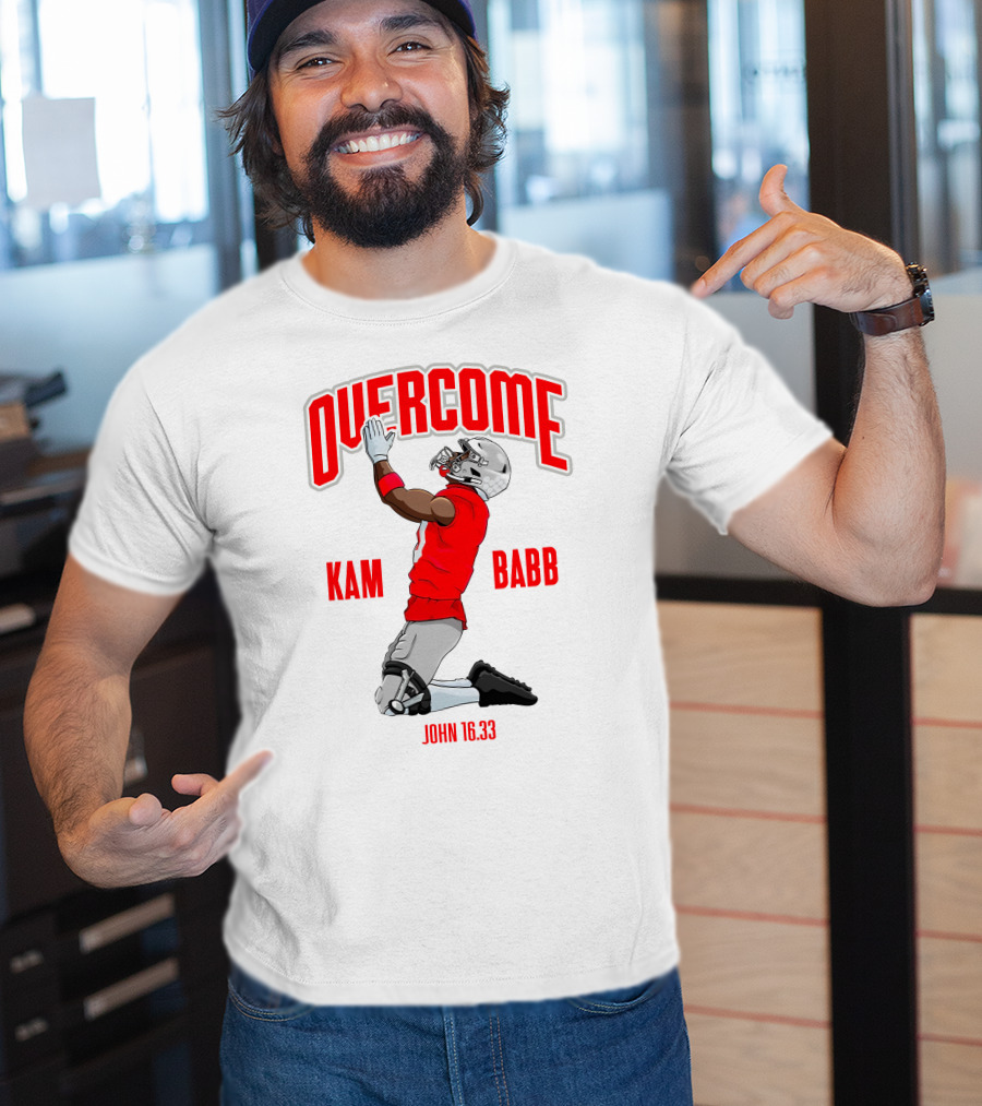 Overcome Kam Babb John 16:33 Football Kneeling Prayer Merch T-Shirt