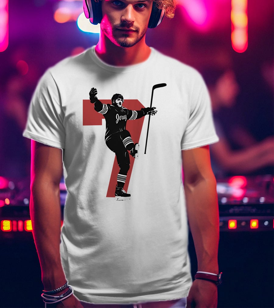 Jersey Number Seven Devils Youth Foundation Dougie Official Hockey Merchandise T-Shirt