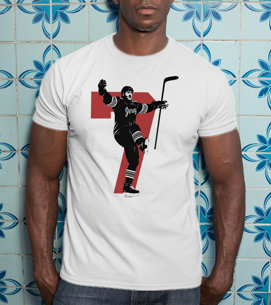 Jersey Number Seven Devils Youth Foundation Dougie Official Hockey Merchandise T-Shirt