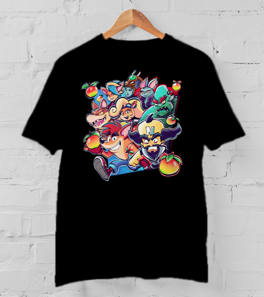 Kevin Fagaragan Crash Team Rumble Cartoon Characters With Apples T-Shirt