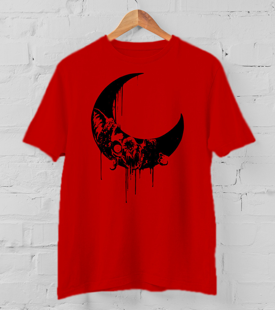 Mxmorggo Blood Moon Bat Dripping T-Shirt
