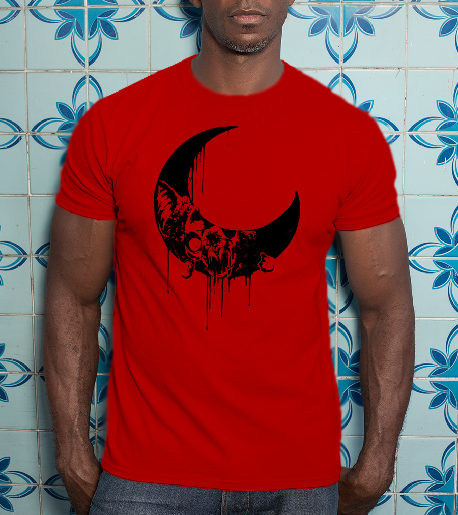 Mxmorggo Blood Moon Bat Dripping T-Shirt