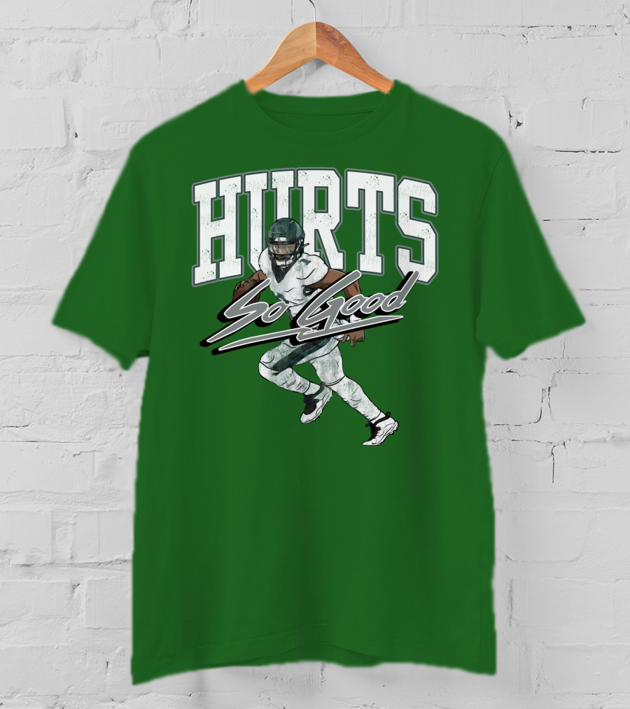 Hurts So Good Pigment Dyed Football Player Green T-Shirt