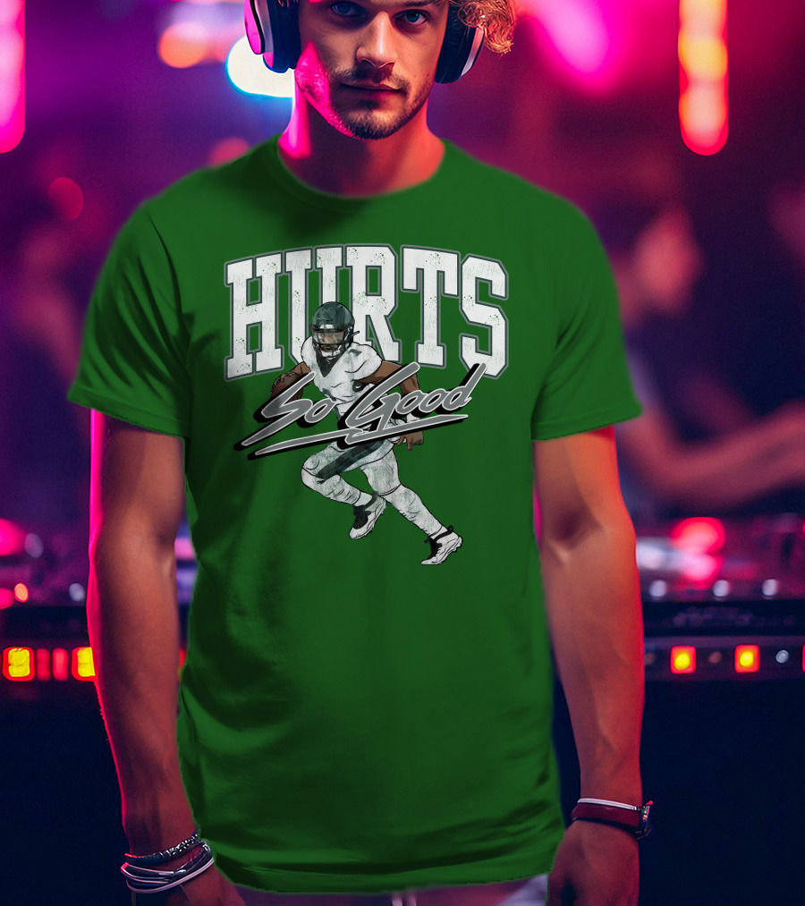 Hurts So Good Pigment Dyed Football Player Green T-Shirt