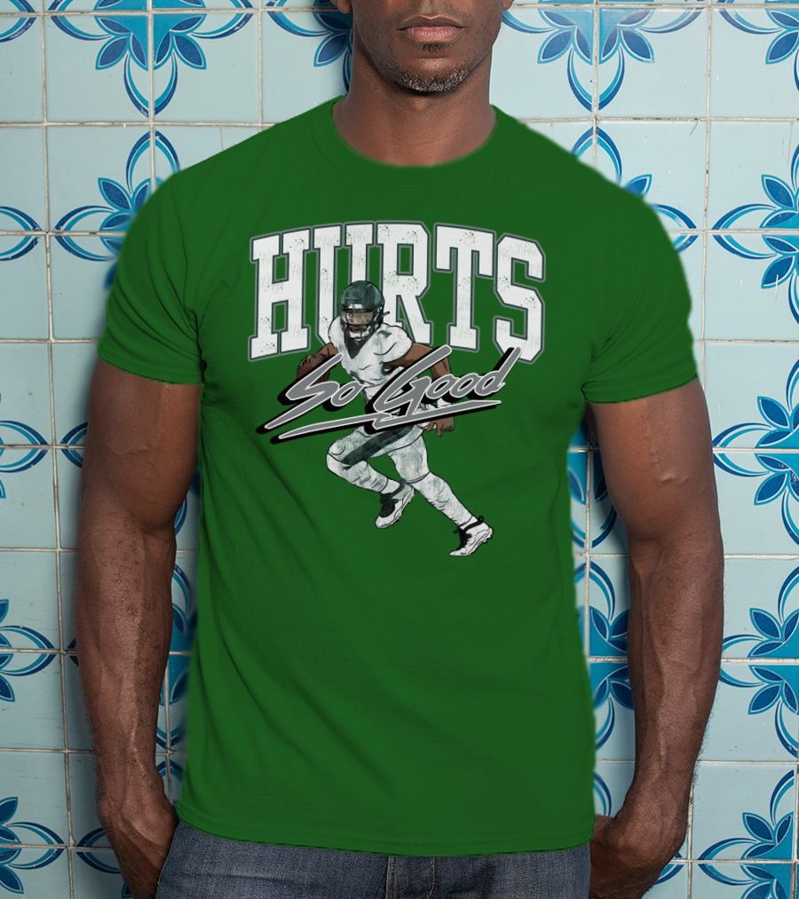 Hurts So Good Pigment Dyed Football Player Green T-Shirt