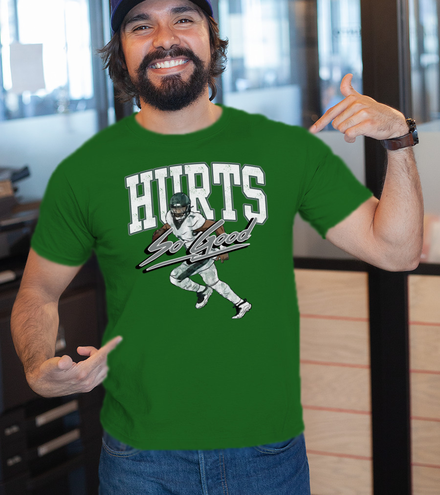 Hurts So Good Pigment Dyed Football Player Green T-Shirt