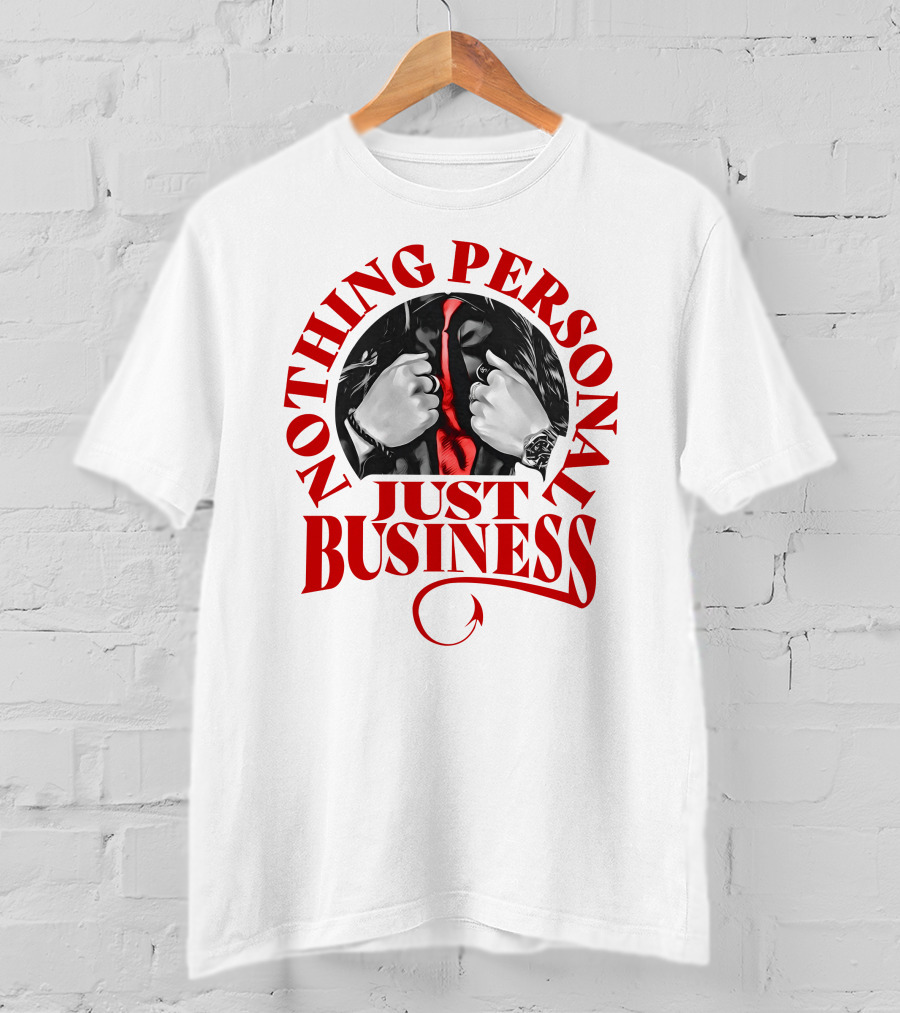 Nothing Personal Just Business Red Tie Hidden Face T-Shirt