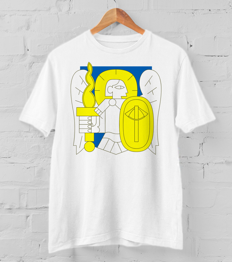 Saintjavelin Merch Kyiv Archangel Torch Shield Emblem T-Shirt