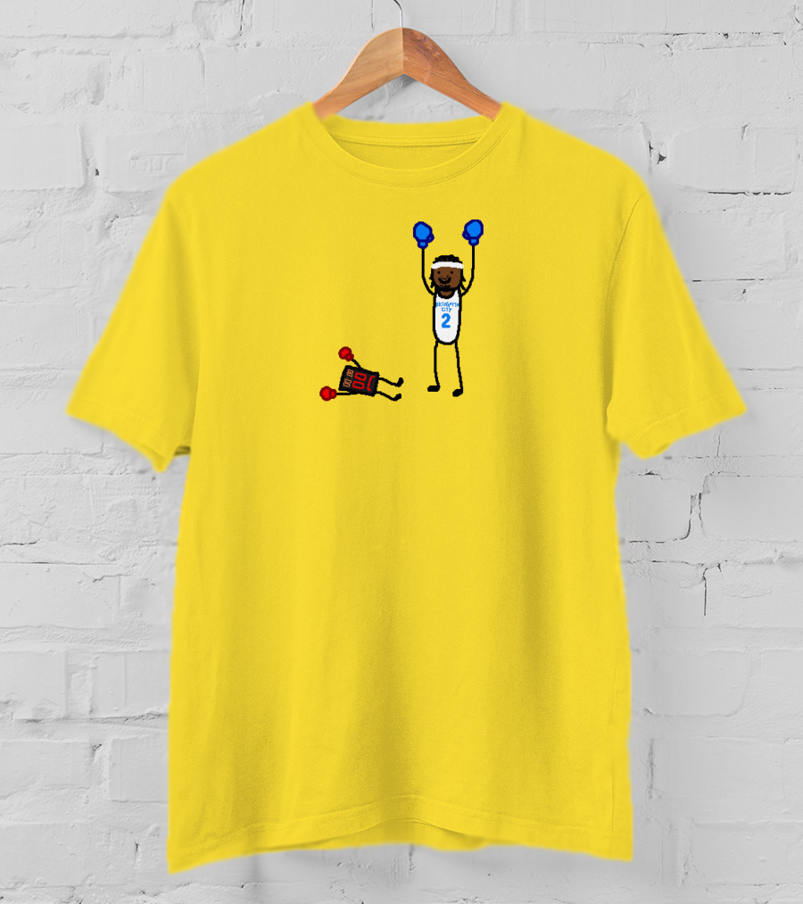 Nba Paint Sga Beat The Buzzer Stick Figures Boxing Yellow T-Shirt