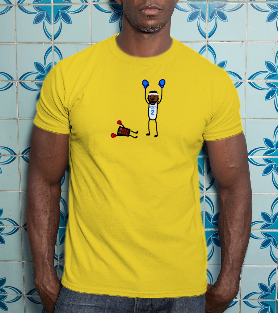 Nba Paint Sga Beat The Buzzer Stick Figures Boxing Yellow T-Shirt