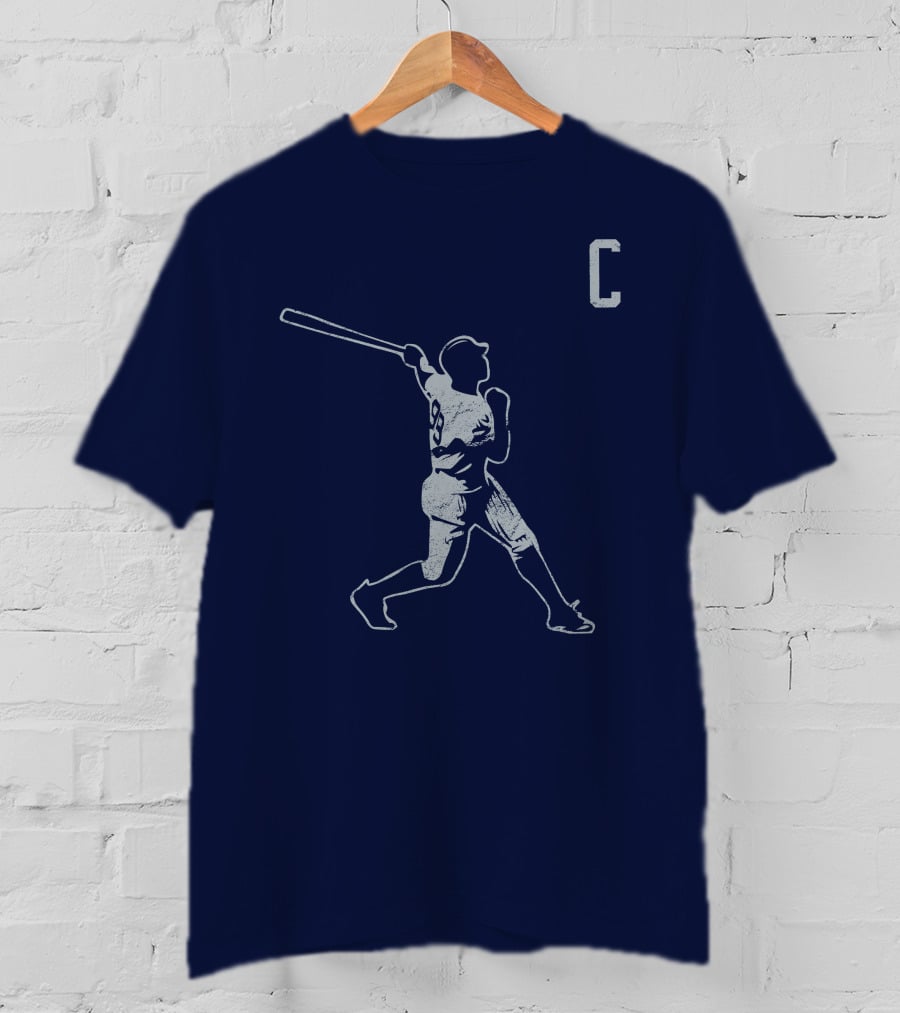 Jomboymedia Shop The C Baseball Silhouette Batter 8 Navy T-Shirt