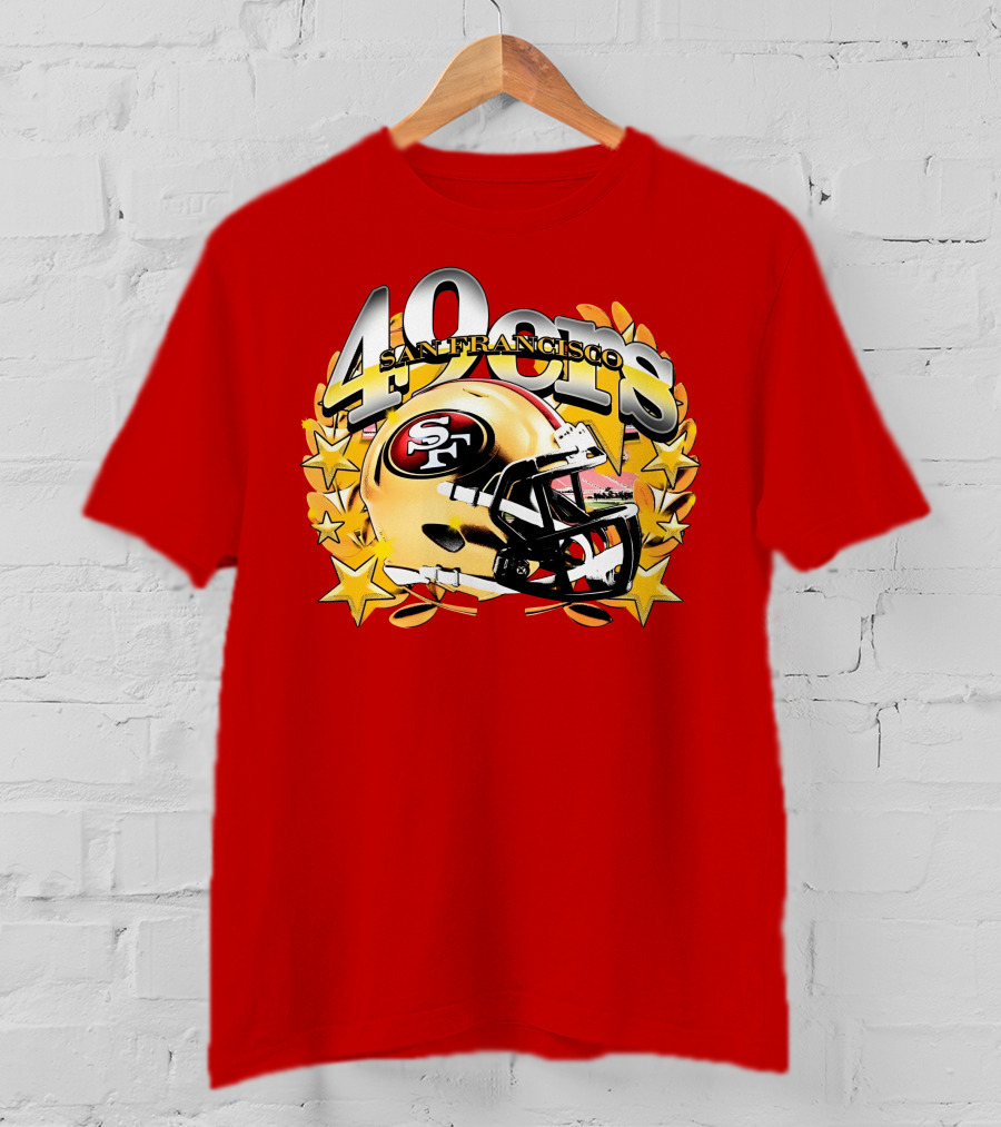 49Ers San Francisco Football Helmet Stars T-Shirt