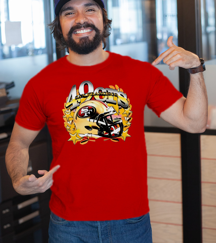 49Ers San Francisco Football Helmet Stars T-Shirt