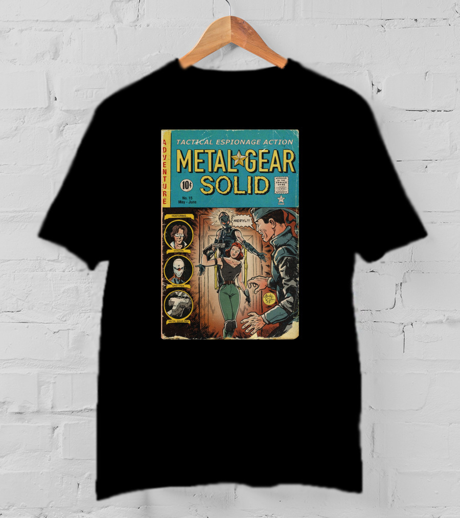 Adventure Tactical Espionage Action Metal Gear Solid Comic Style No. 15 Featuring Meryl T-Shirt