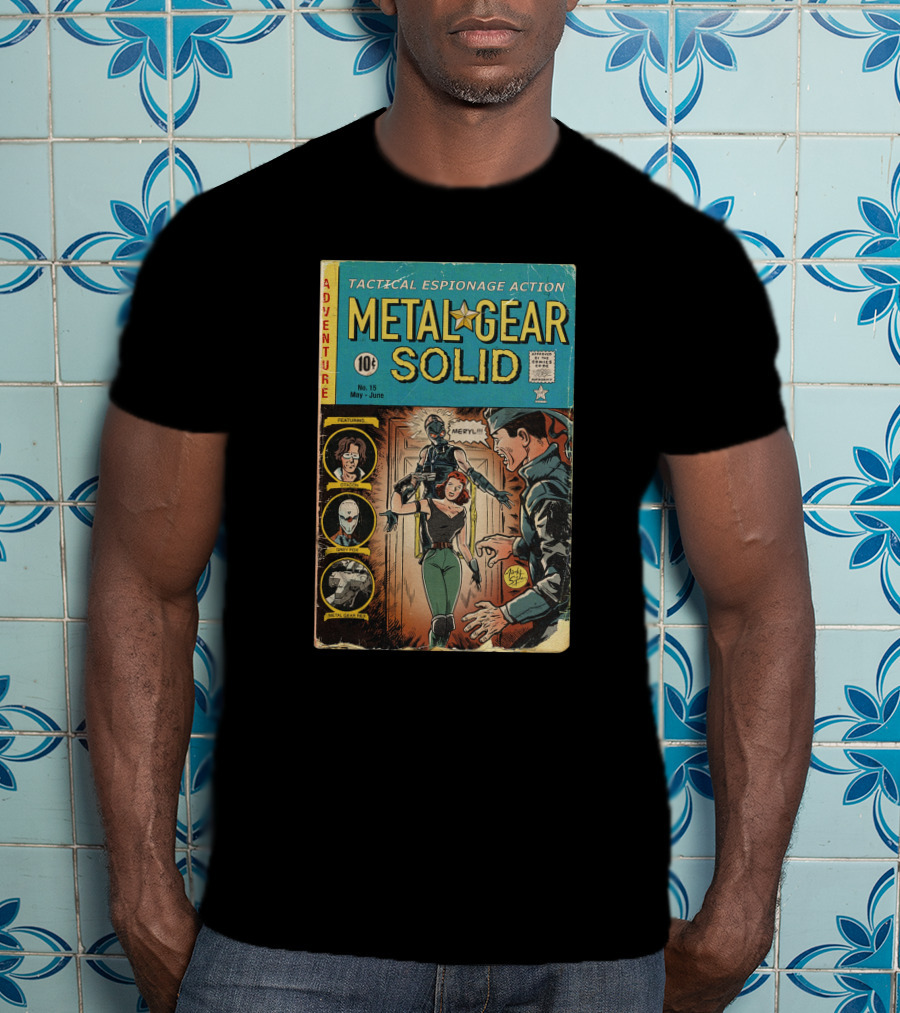 Adventure Tactical Espionage Action Metal Gear Solid Comic Style No. 15 Featuring Meryl T-Shirt