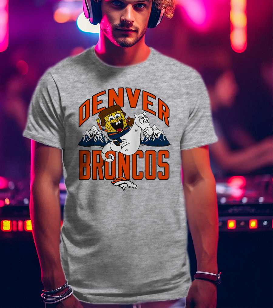 Denver Broncos Homage X Spongebob Men's Fanatics Gray Pro Shop T-Shirt
