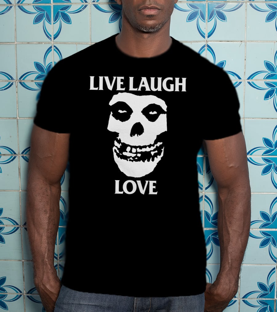 Misfits Skull Live Laugh Love Alice White T-Shirt