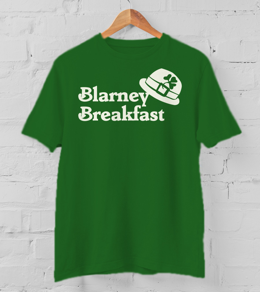 Blarney Breakfast Leprechaun Hat Shamrock Green T-Shirt
