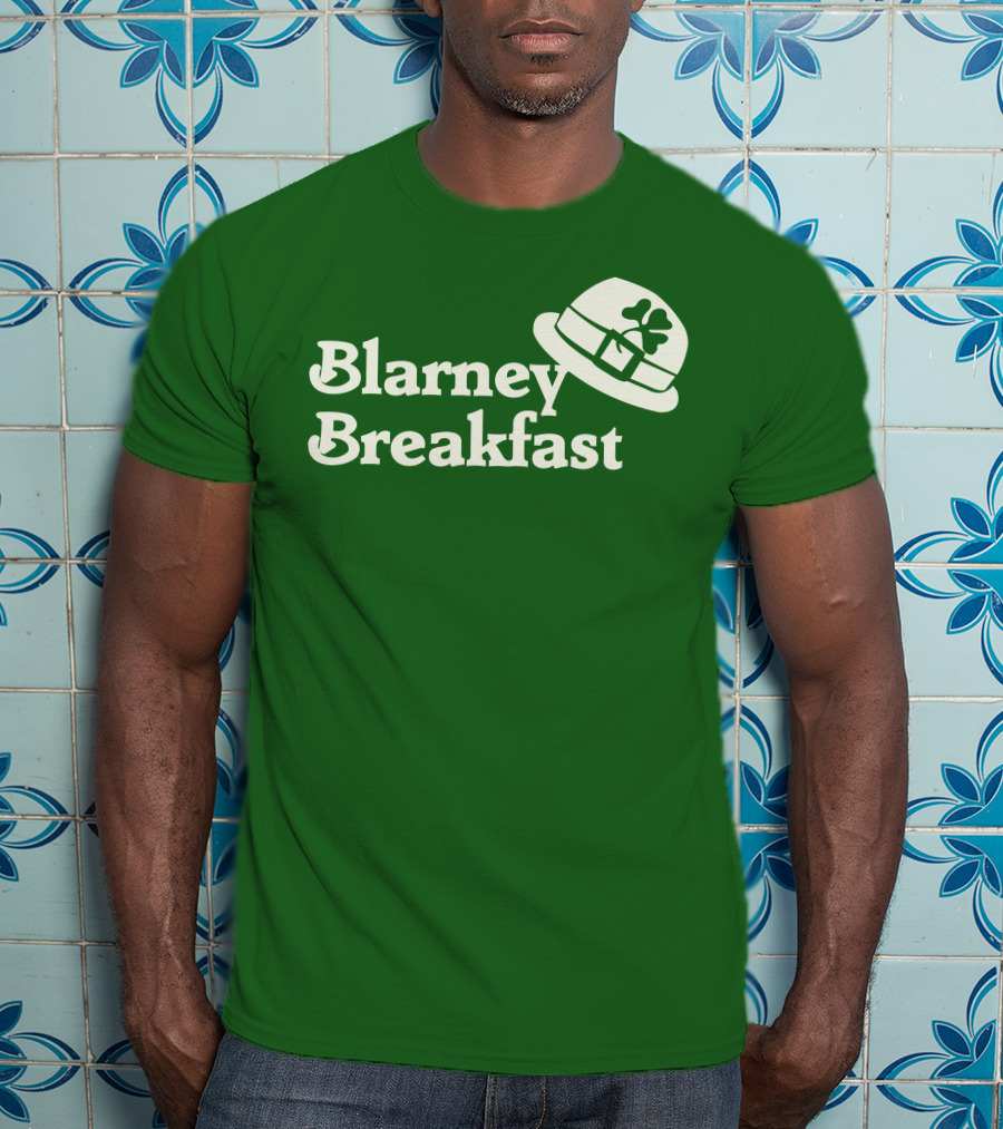 Blarney Breakfast Leprechaun Hat Shamrock Green T-Shirt