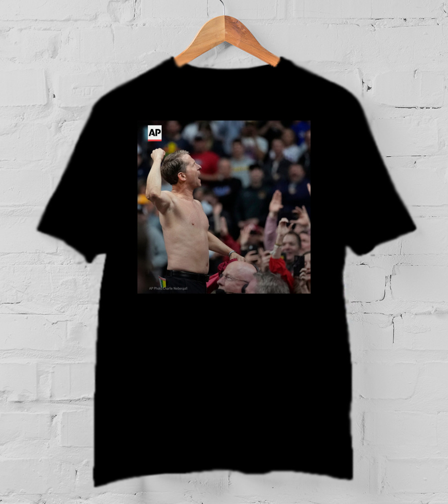 Eric Musselman Celebrates Shirtless Amid Cheering Crowd T-Shirt