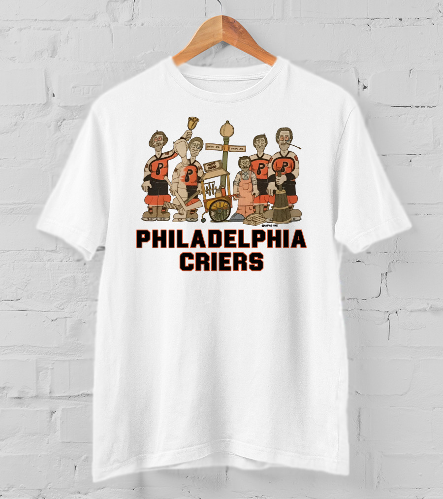 Philadelphia Criers Hockey Team Cartoon Characters With Instruments T-Shirt