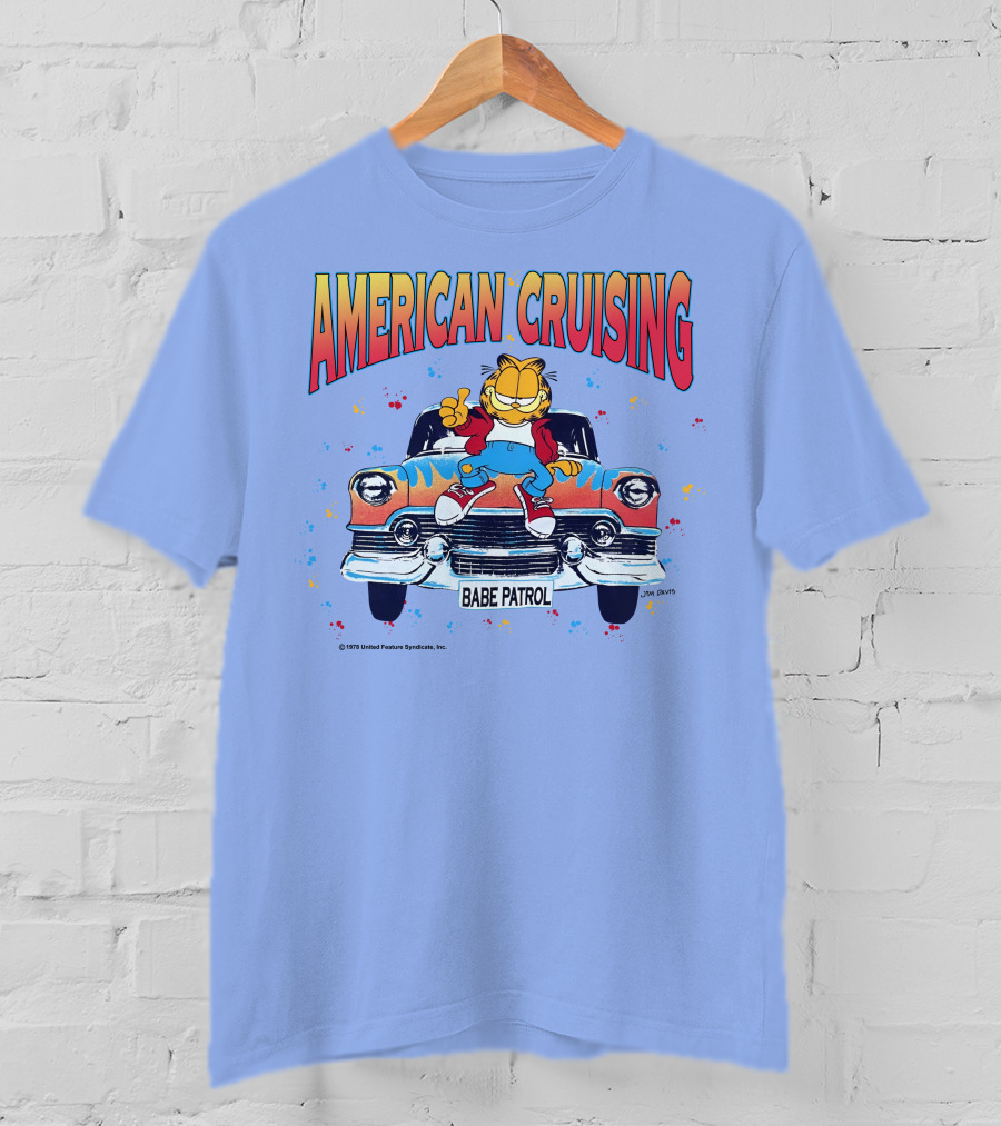 Garfield American Cruising Babe Patrol Vintage Car Vibe T-Shirt