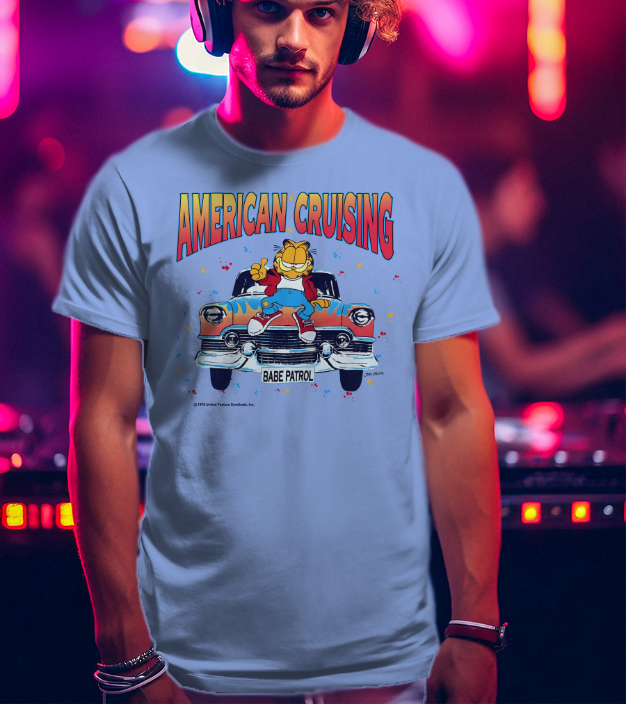 Garfield American Cruising Babe Patrol Vintage Car Vibe T-Shirt