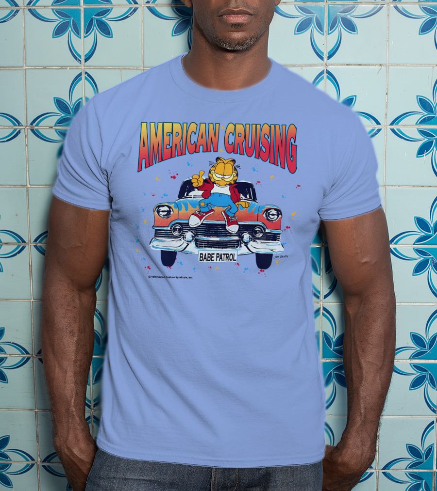 Garfield American Cruising Babe Patrol Vintage Car Vibe T-Shirt